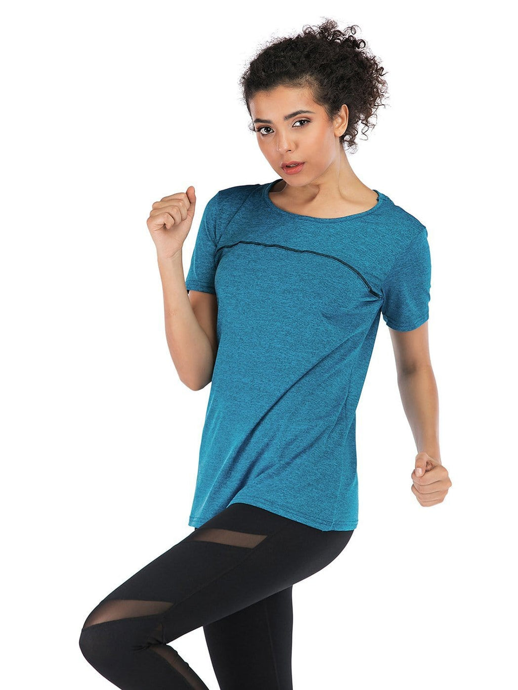 Camisetas de yoga de manga corta Ropa deportiva Entrenamientos para correr Camisetas deportivas con espalda cruzada