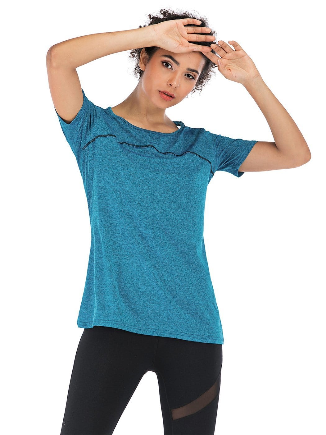 Camisetas de yoga de manga corta Ropa deportiva Entrenamientos para correr Camisetas deportivas con espalda cruzada