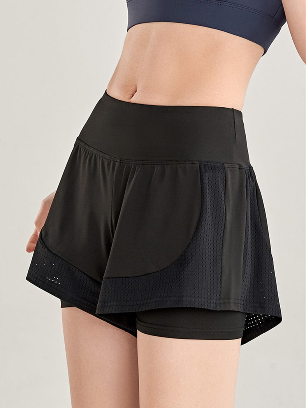 Pantalones cortos sueltos de secado rápido para correr, 2 en 1, para gimnasio