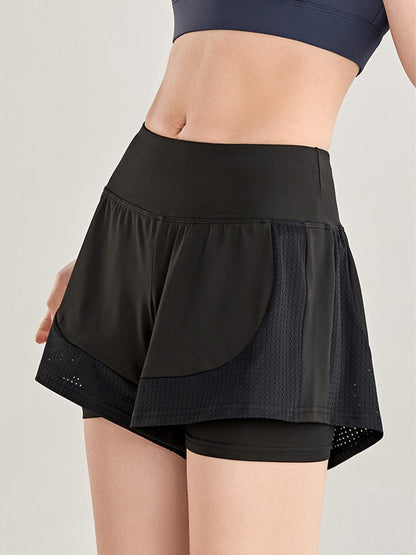 Pantalones cortos sueltos de secado rápido para correr, 2 en 1, para gimnasio
