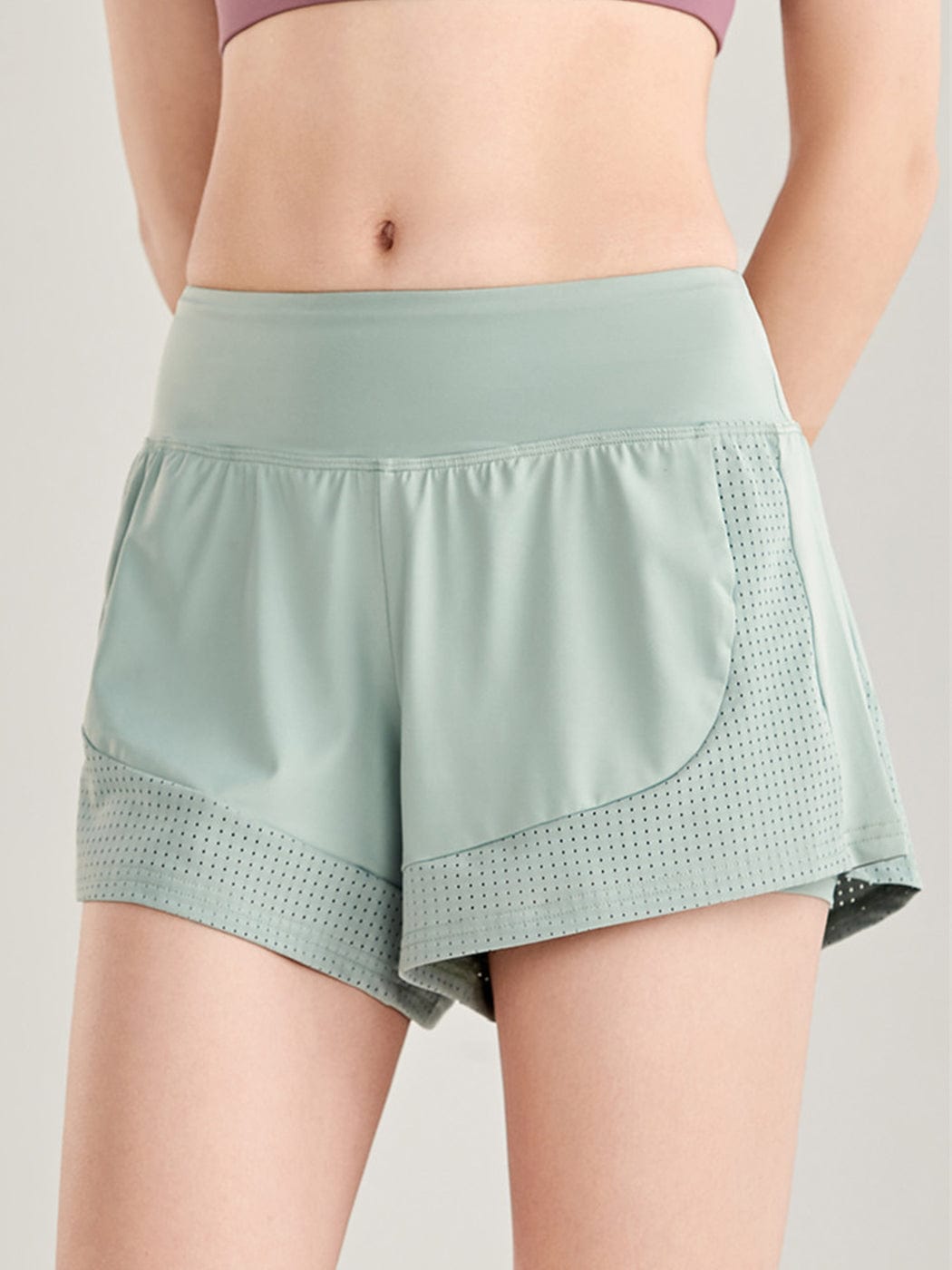Pantalones cortos sueltos de secado rápido para correr, 2 en 1, para gimnasio
