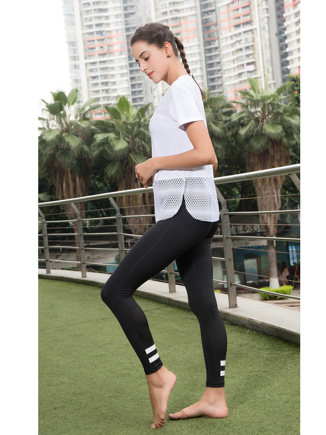 Camisetas de entrenamiento de manga corta de malla con abertura lateral, camisetas casuales holgadas sin mangas