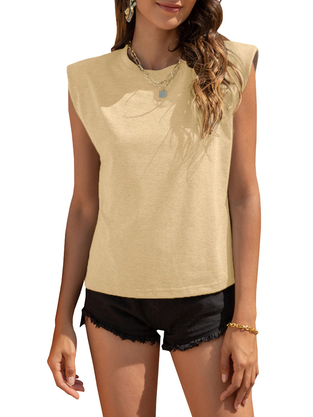 Camisetas sin mangas con hombreras