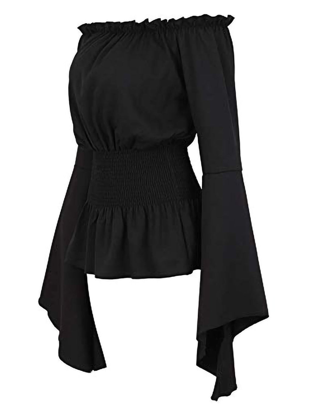 Camisa campesina de manga larga con hombros descubiertos, blusa gótica renacentista, traje medieval victoriano, blusas bohemias