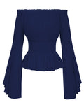 Camisa campesina de manga larga con hombros descubiertos, blusa gótica renacentista, traje medieval victoriano, blusas bohemias