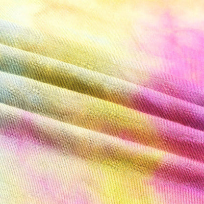 Top holgado de manga corta con estampado tie-dye y rasgado