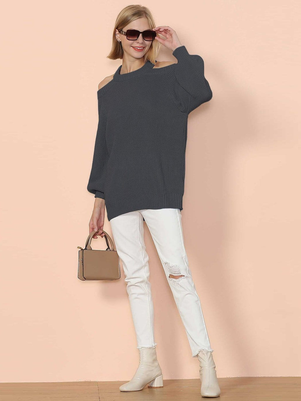 Jersey de punto con cuello halter y espalda semidescubierta