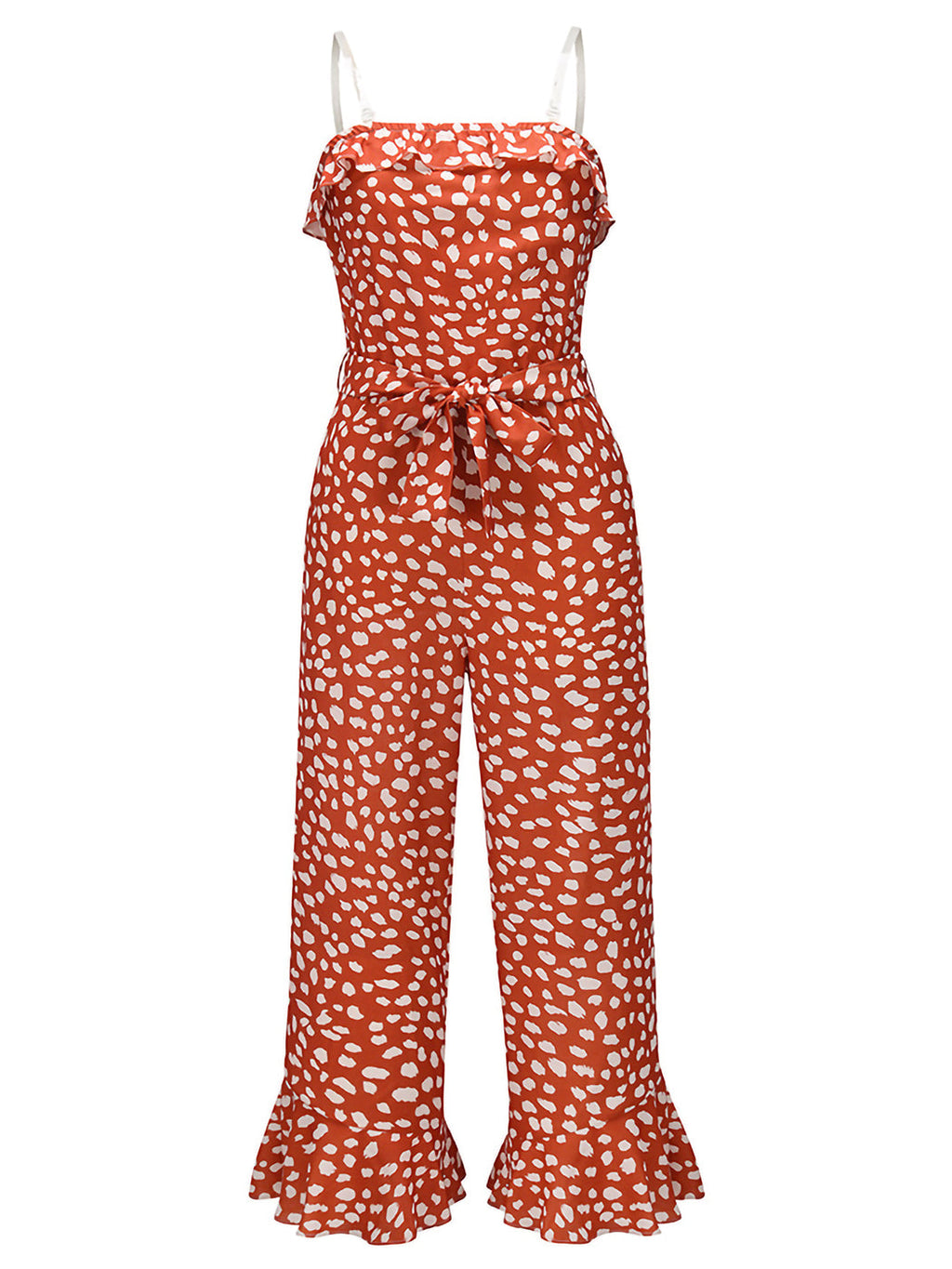 Mono de gasa con hombros descubiertos y pierna ancha con estampado floral