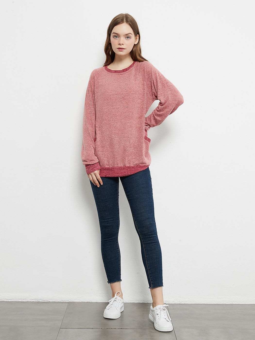 Camisetas casuales de manga larga con cuello redondo, blusas, sudaderas, túnicas y bolsillos