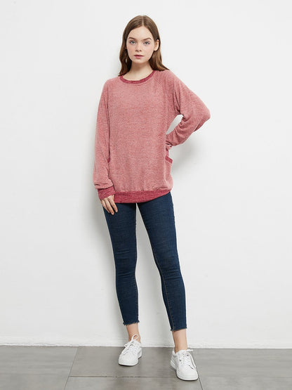 Camisetas casuales de manga larga con cuello redondo, blusas, sudaderas, túnicas y bolsillos