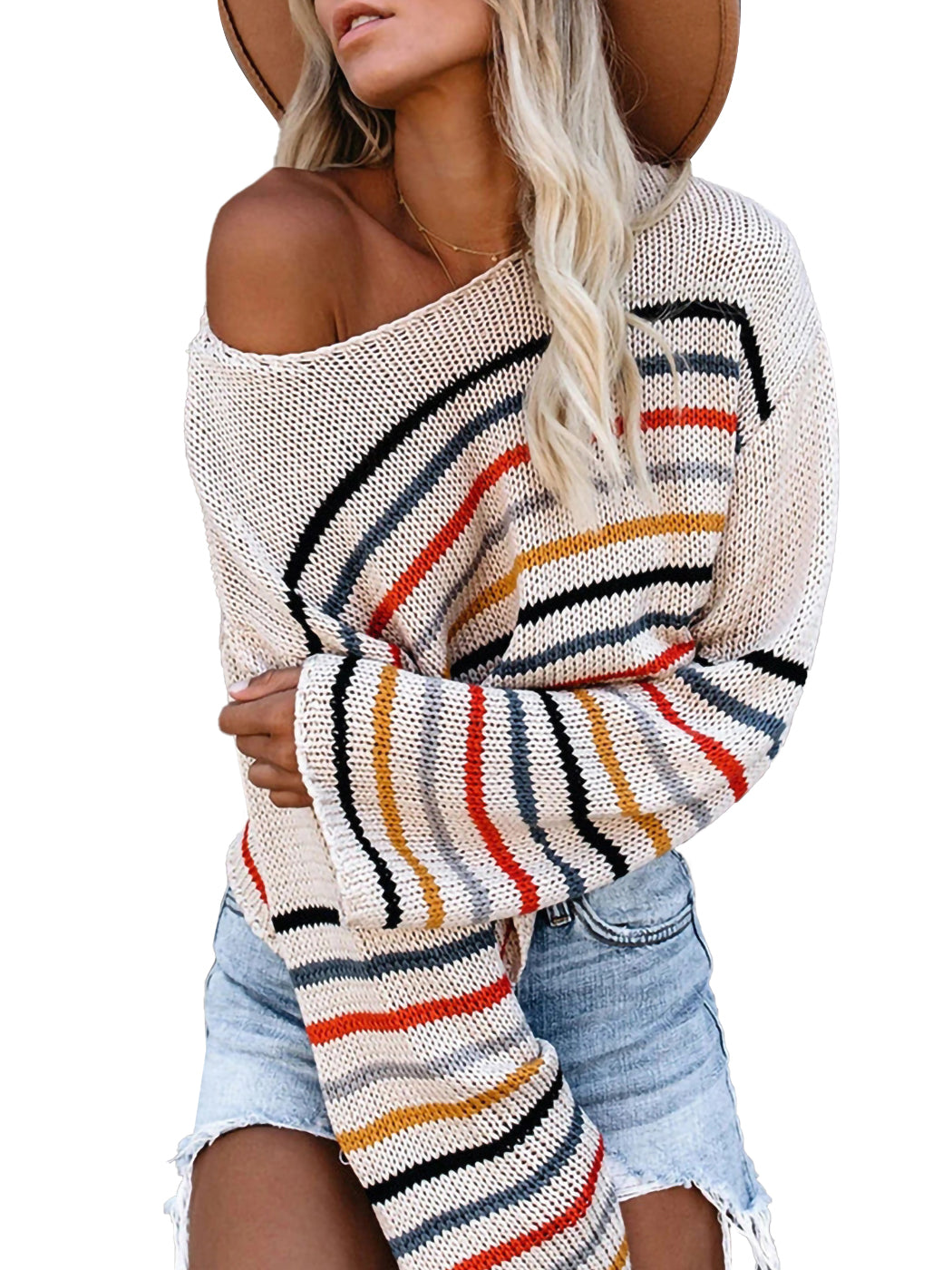 Loose Long Sleeve Stripe Autumn Pullover Sweater