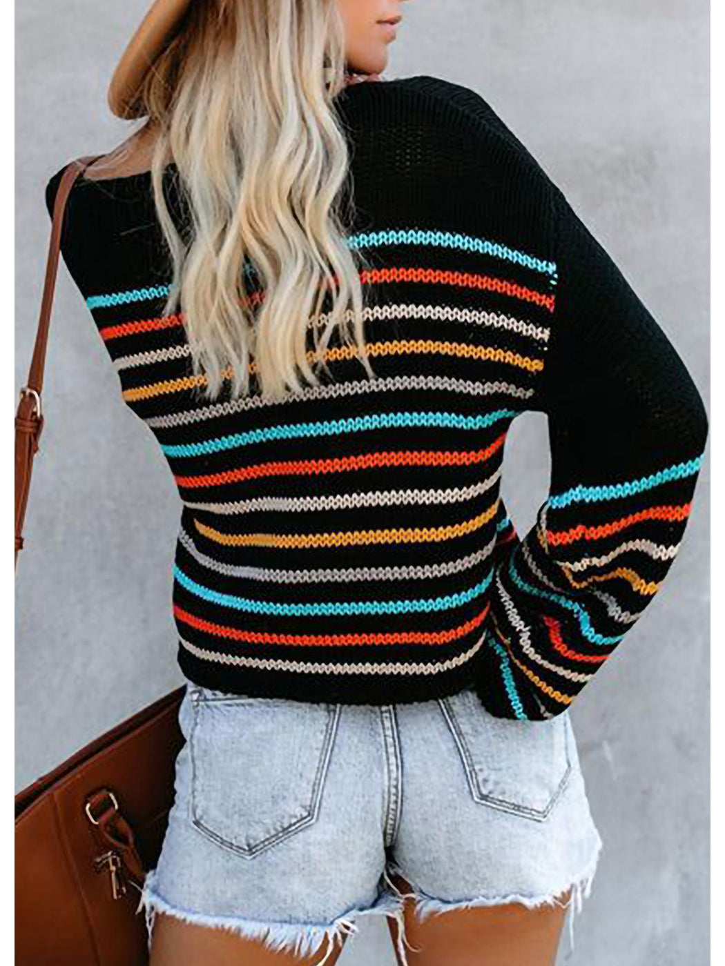 Loose Long Sleeve Stripe Autumn Pullover Sweater