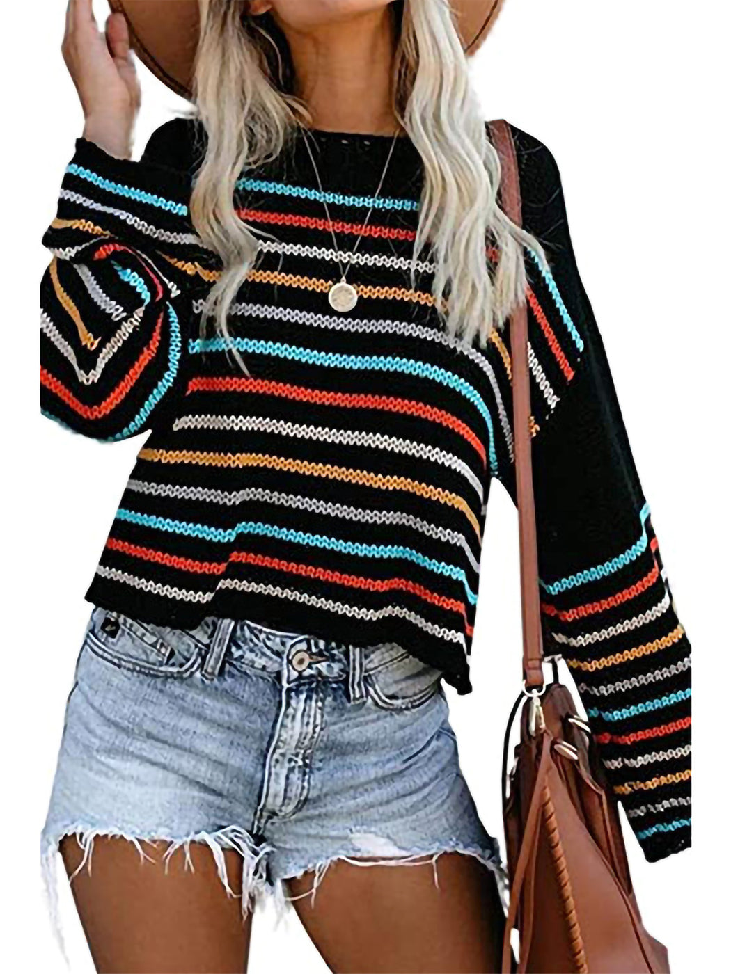 Loose Long Sleeve Stripe Autumn Pullover Sweater