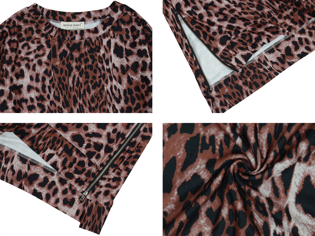 Sudadera tipo túnica con cuello redondo y mangas largas con estampado de camuflaje para mujer de Anna-Kaci