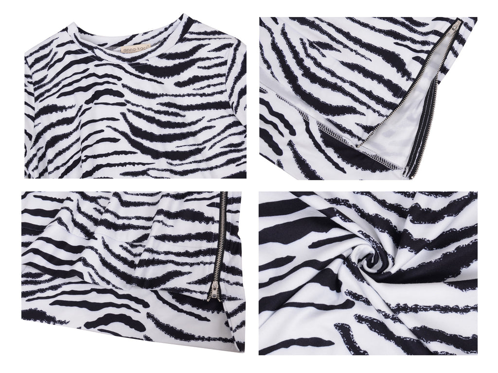 Sudadera tipo túnica con cuello redondo y mangas largas con estampado de camuflaje para mujer de Anna-Kaci