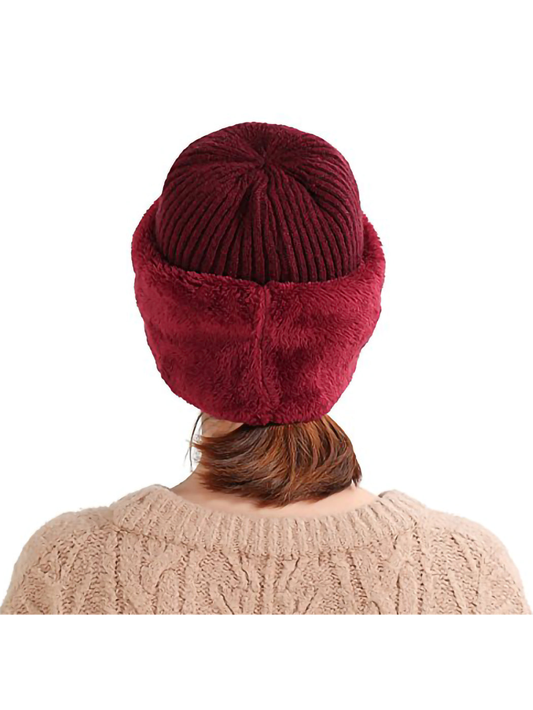 Gorro de punto de invierno con pasamontañas para ciclismo unisex