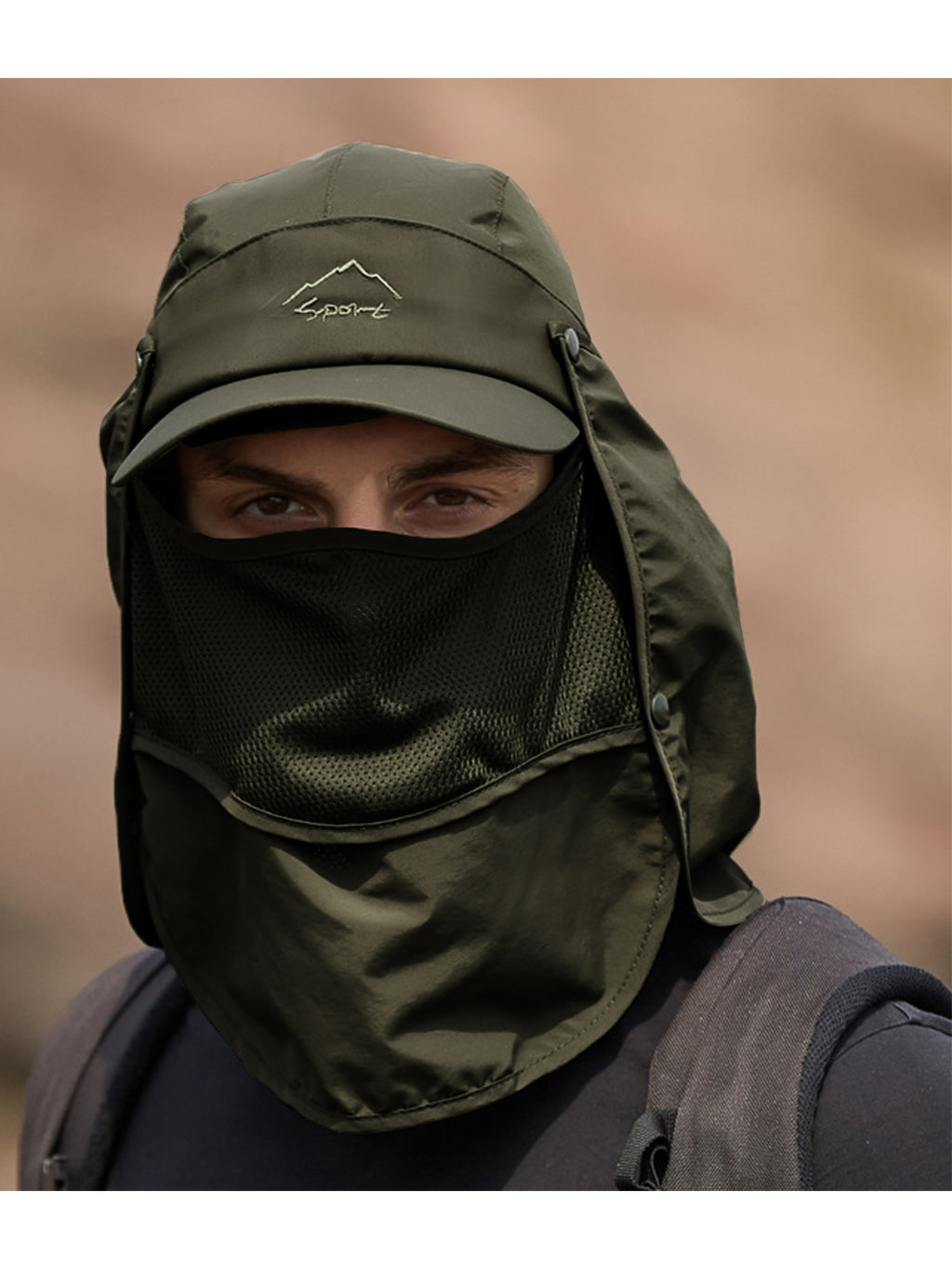 Anna-Kaci Outdoor Sun Protection Visor Cap Fishing Hat Baseball Cap with Neck Face Mask Flap Cover