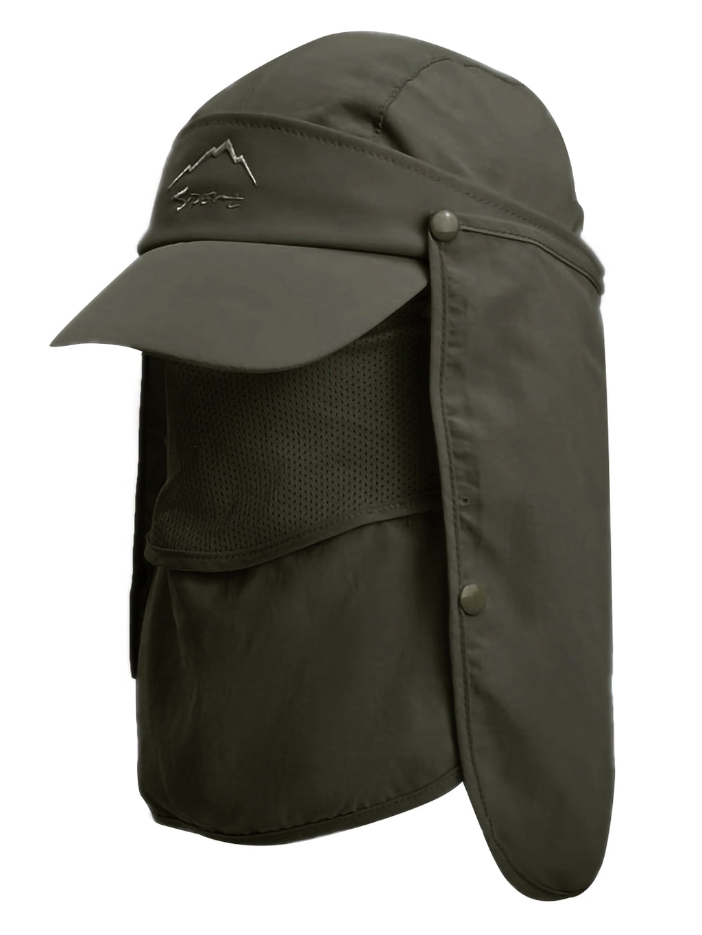 Outdoor Sun Protection Visor Cap Fishing Hat Baseball Cap with Neck Face Mask Flap Cover