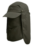 Outdoor Sun Protection Visor Cap Fishing Hat Baseball Cap with Neck Face Mask Flap Cover
