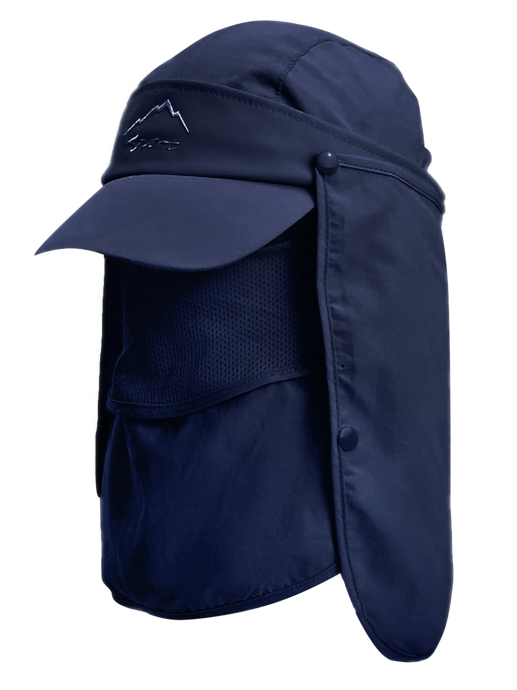 Outdoor Sun Protection Visor Cap Fishing Hat Baseball Cap with Neck Face Mask Flap Cover