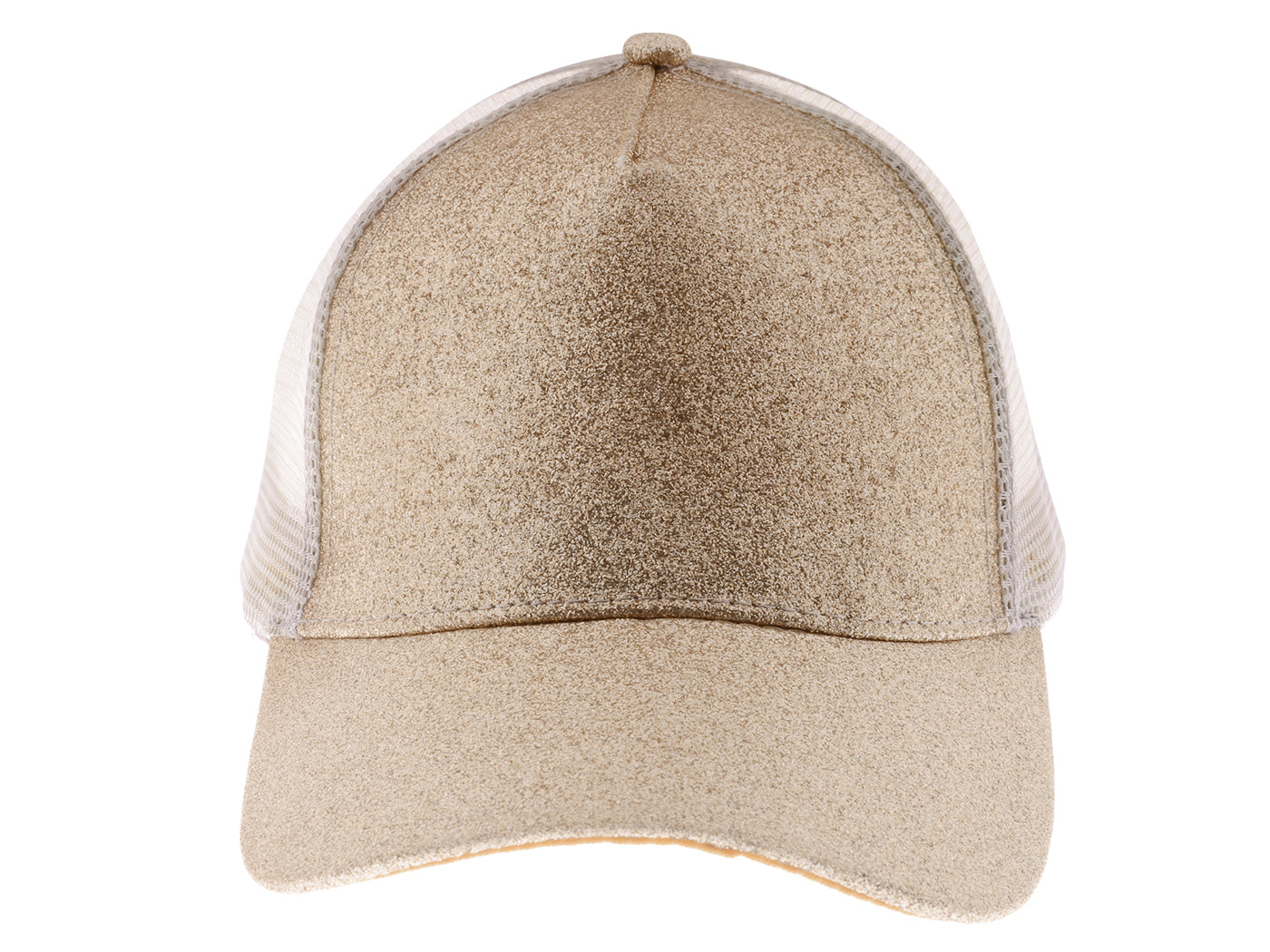 Gorra de béisbol para mujer Anna-Kaci, gorra con cola de caballo con purpurina, gorra de moño alto desordenado, gorra de camionero para papá