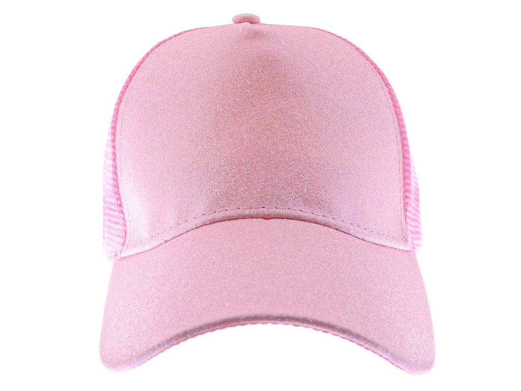 Gorra de béisbol para mujer Anna-Kaci, gorra con cola de caballo con purpurina, gorra de moño alto desordenado, gorra de camionero para papá