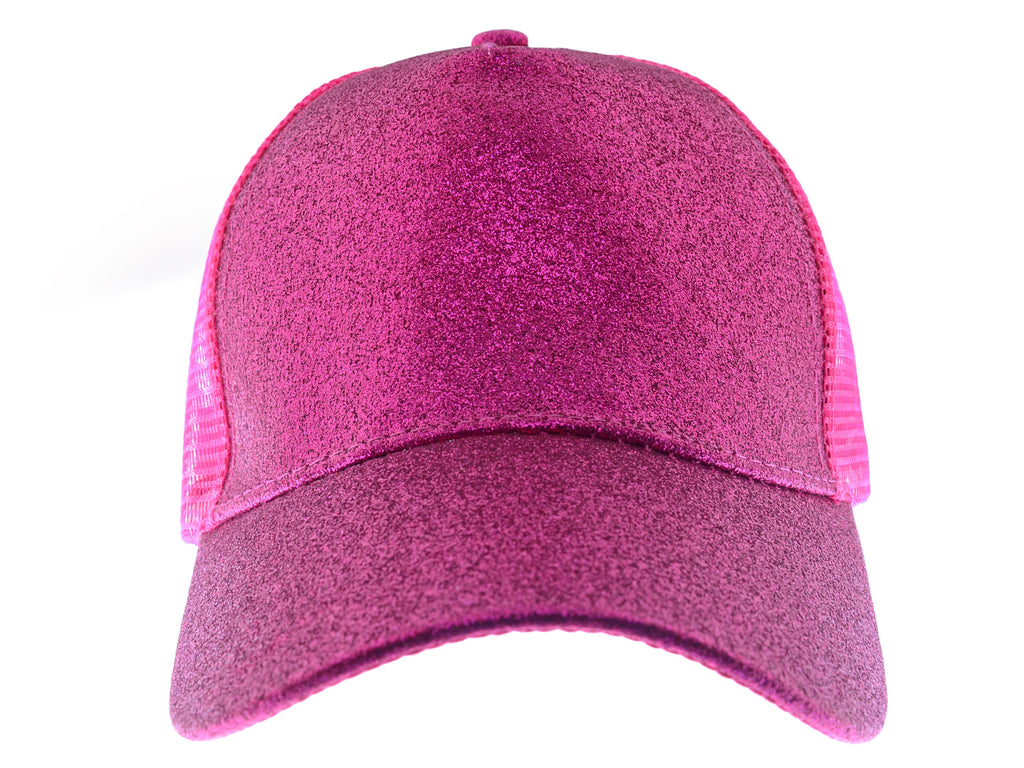 Gorra de béisbol para mujer Anna-Kaci, gorra con cola de caballo con purpurina, gorra de moño alto desordenado, gorra de camionero para papá