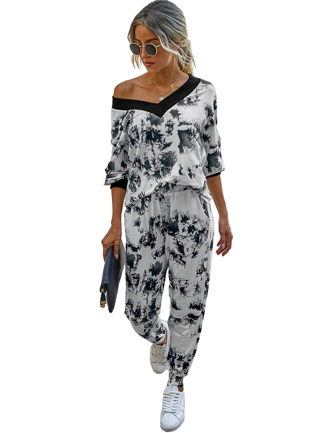 2 Piece Leopard Print Top & Pants Set