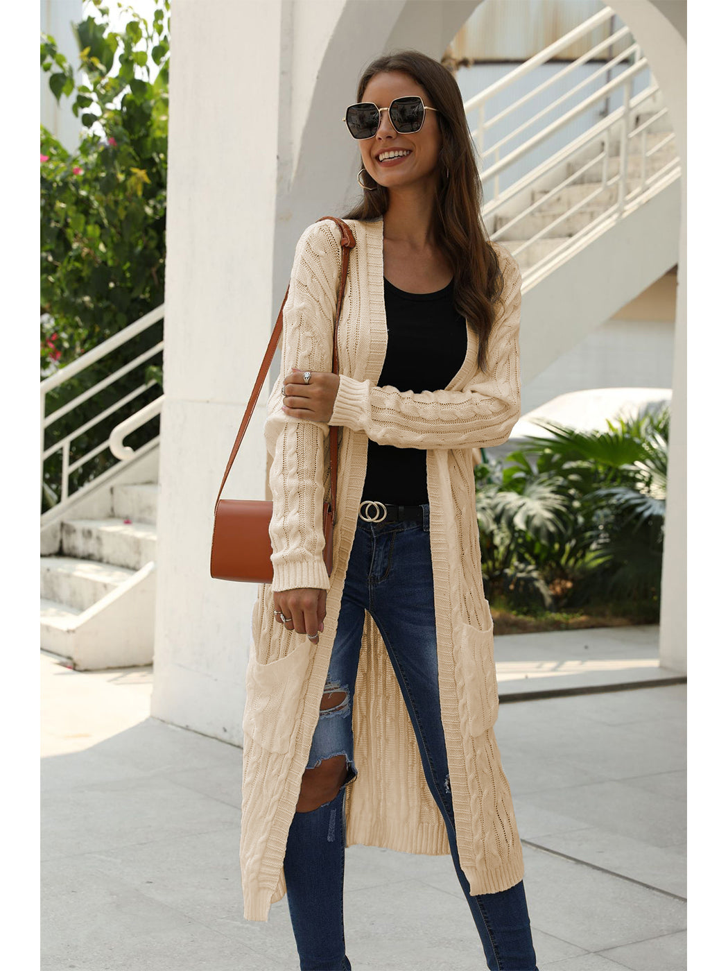 Knitted Long Sleeve Cardigan Sweater
