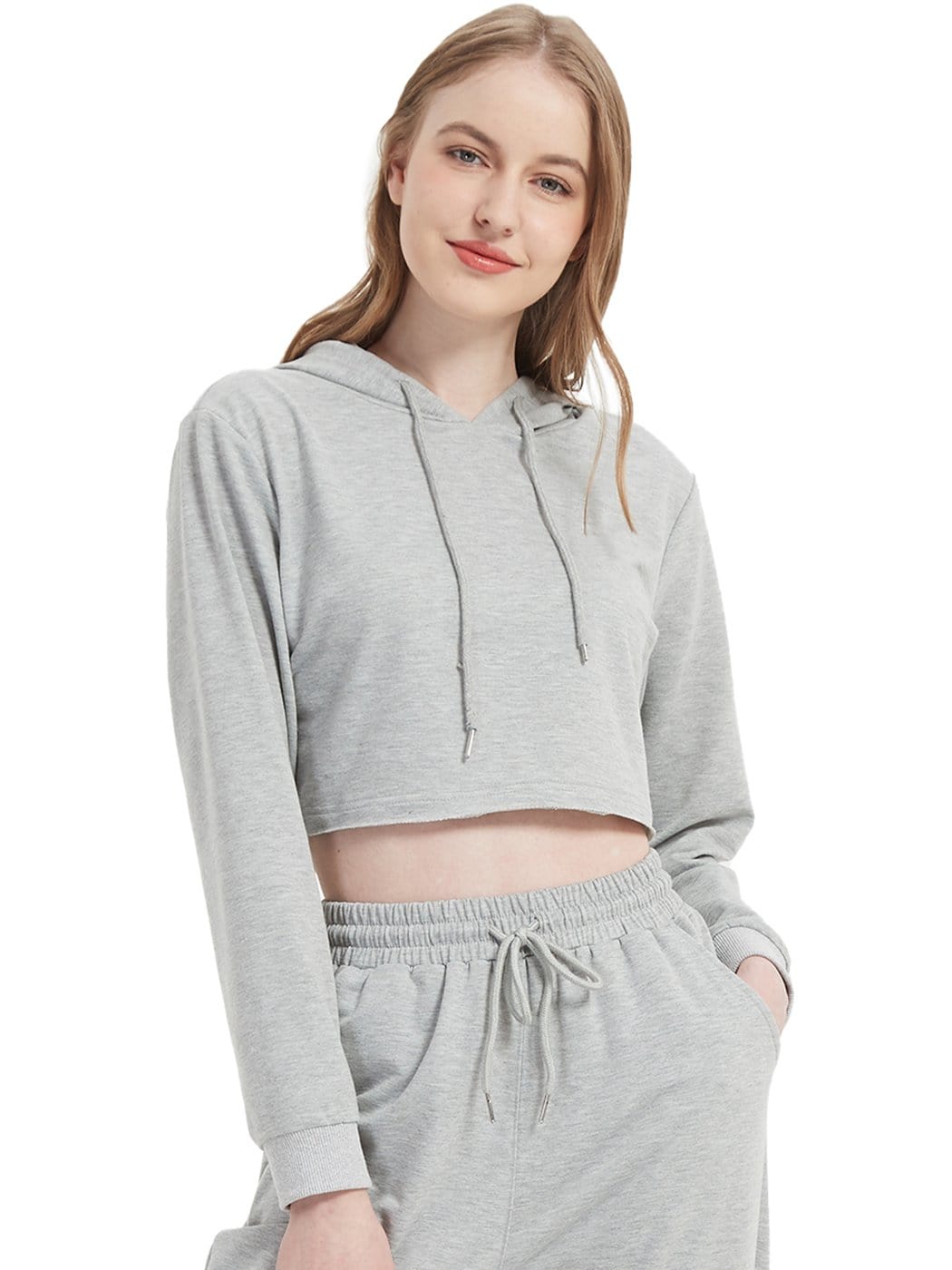 Crop Top Sweatshirt Long Sleeve Hoodie Pullover