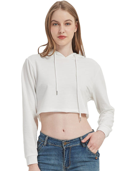 Crop Top Sweatshirt Long Sleeve Hoodie Pullover