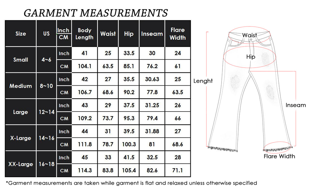 Women's Distressed Flared Jeans Pants