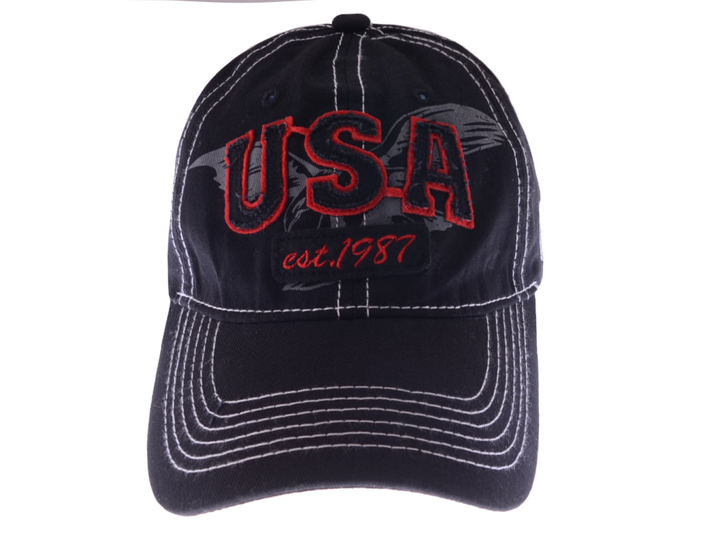 Gorra de béisbol estilo polo de algodón lavado con bordado estadounidense de Anna-Kaci