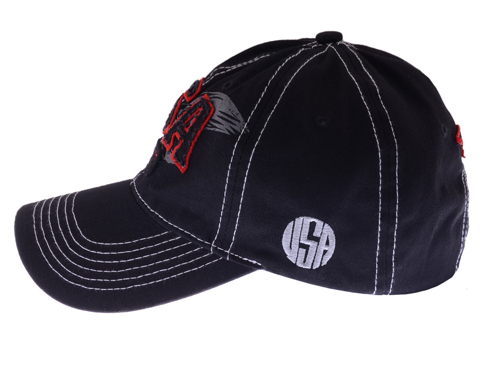 Gorra de béisbol estilo polo de algodón lavado con bordado estadounidense de Anna-Kaci