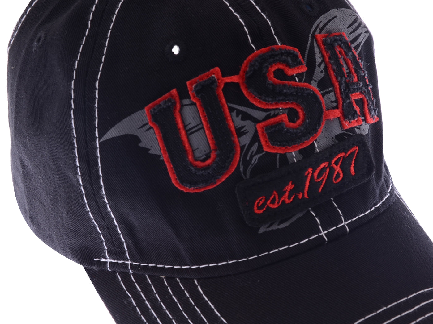 Gorra de béisbol estilo polo de algodón lavado con bordado estadounidense de Anna-Kaci