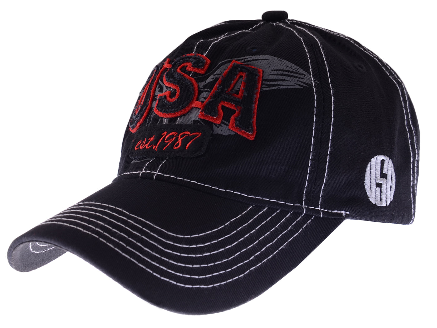 Gorra de béisbol estilo polo de algodón lavado con bordado estadounidense de Anna-Kaci