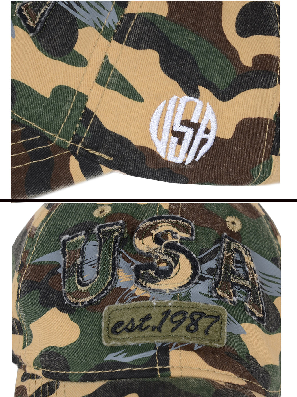 Gorra de béisbol estilo polo de algodón lavado con bordado estadounidense de Anna-Kaci