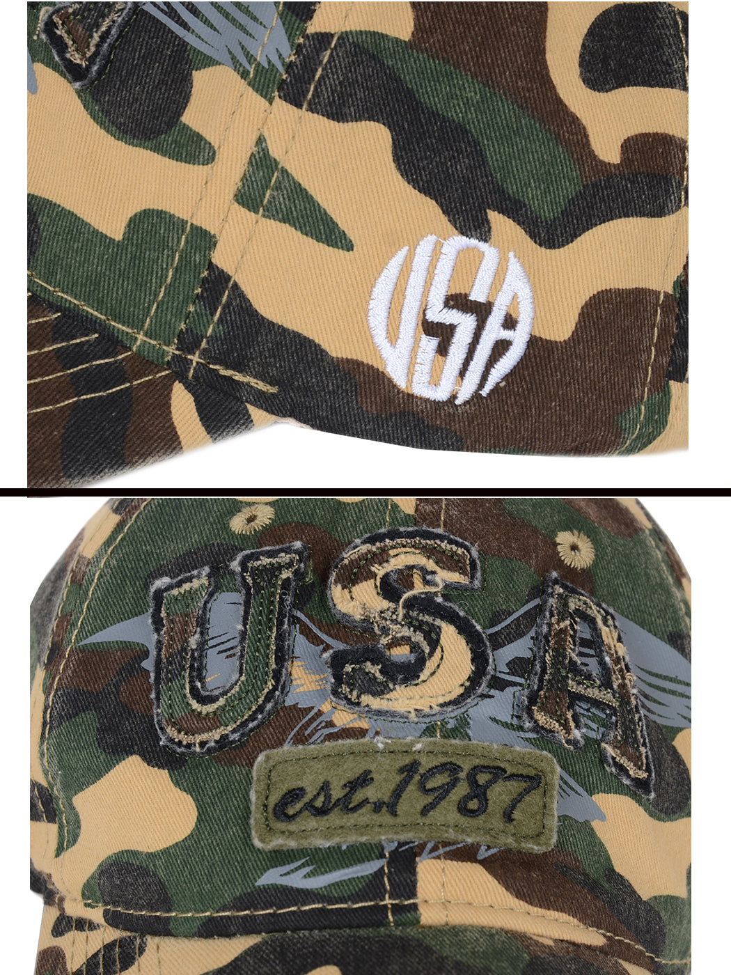 Gorra de béisbol estilo polo de algodón lavado con bordado estadounidense de Anna-Kaci