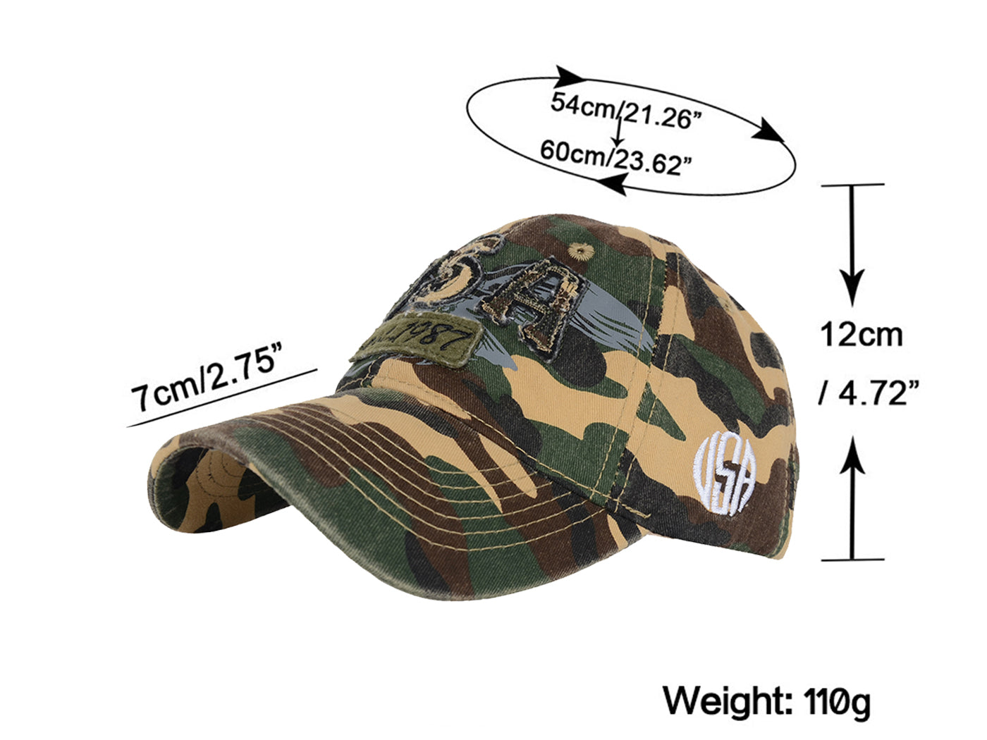 Gorra de béisbol estilo polo de algodón lavado con bordado estadounidense de Anna-Kaci