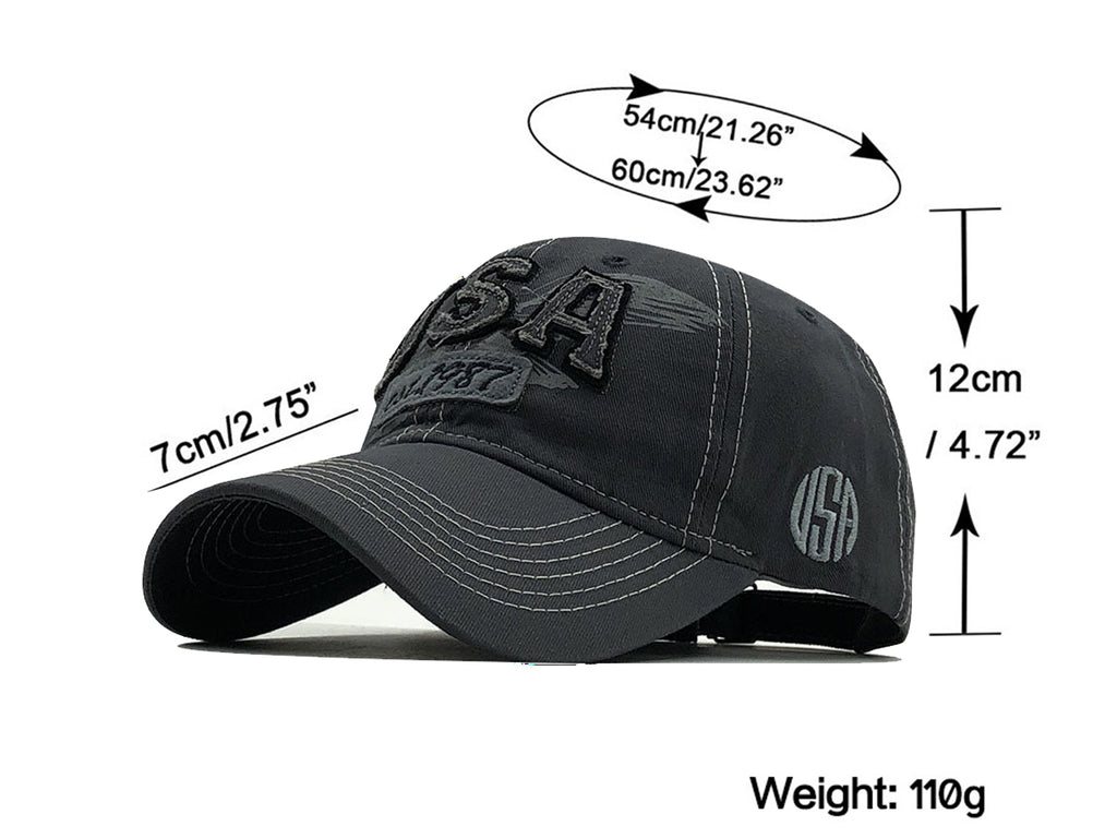 Gorra de béisbol estilo polo de algodón lavado con bordado estadounidense de Anna-Kaci