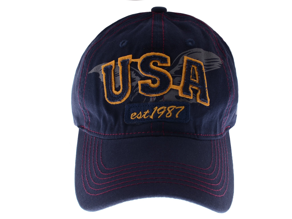 Gorra de béisbol estilo polo de algodón lavado con bordado estadounidense de Anna-Kaci