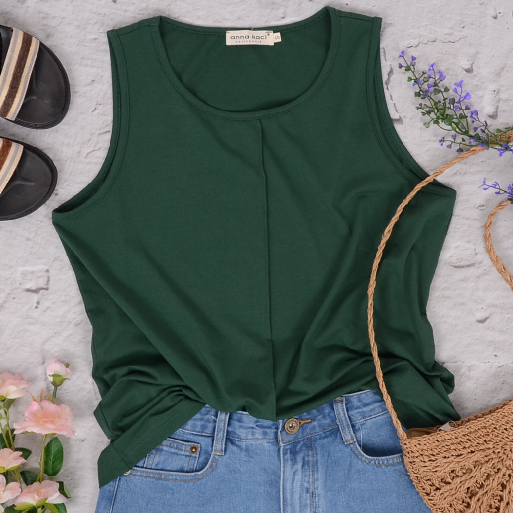 Camisetas sin mangas para uso informal, camisetas lisas con cuello redondo, camisetas de verano
