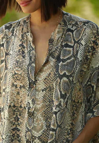Caftán turco de gasa con estampado de leopardo y bolsillos para bañador, vestido largo tipo bikini 