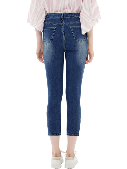 Vaqueros boyfriend capri de corte ajustado 