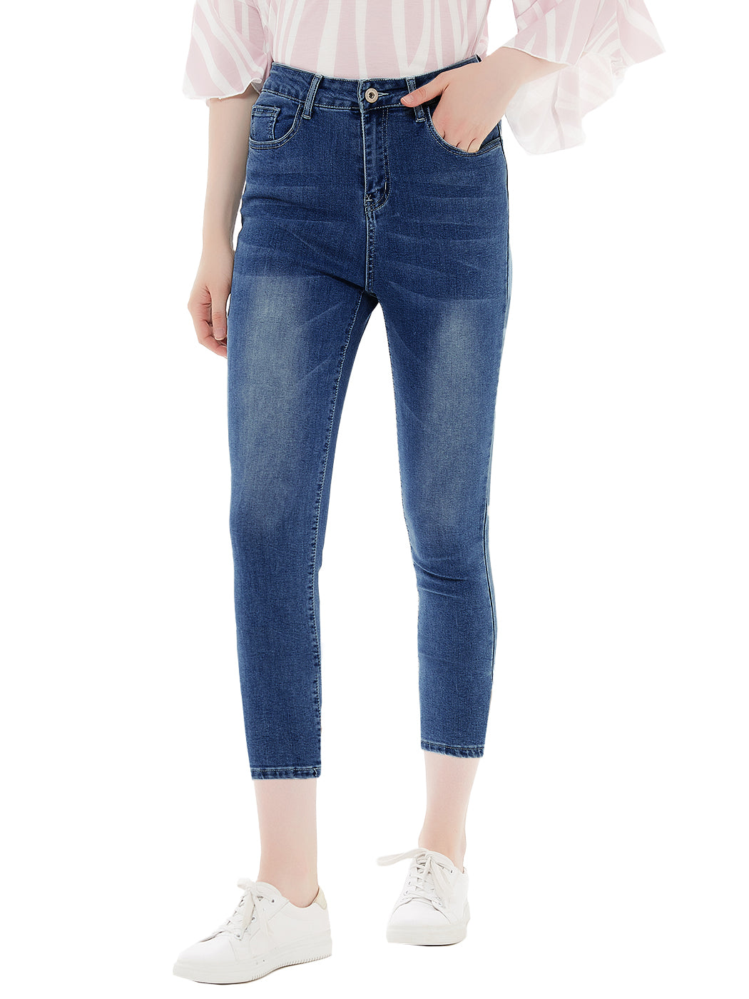 Vaqueros boyfriend capri de corte ajustado 