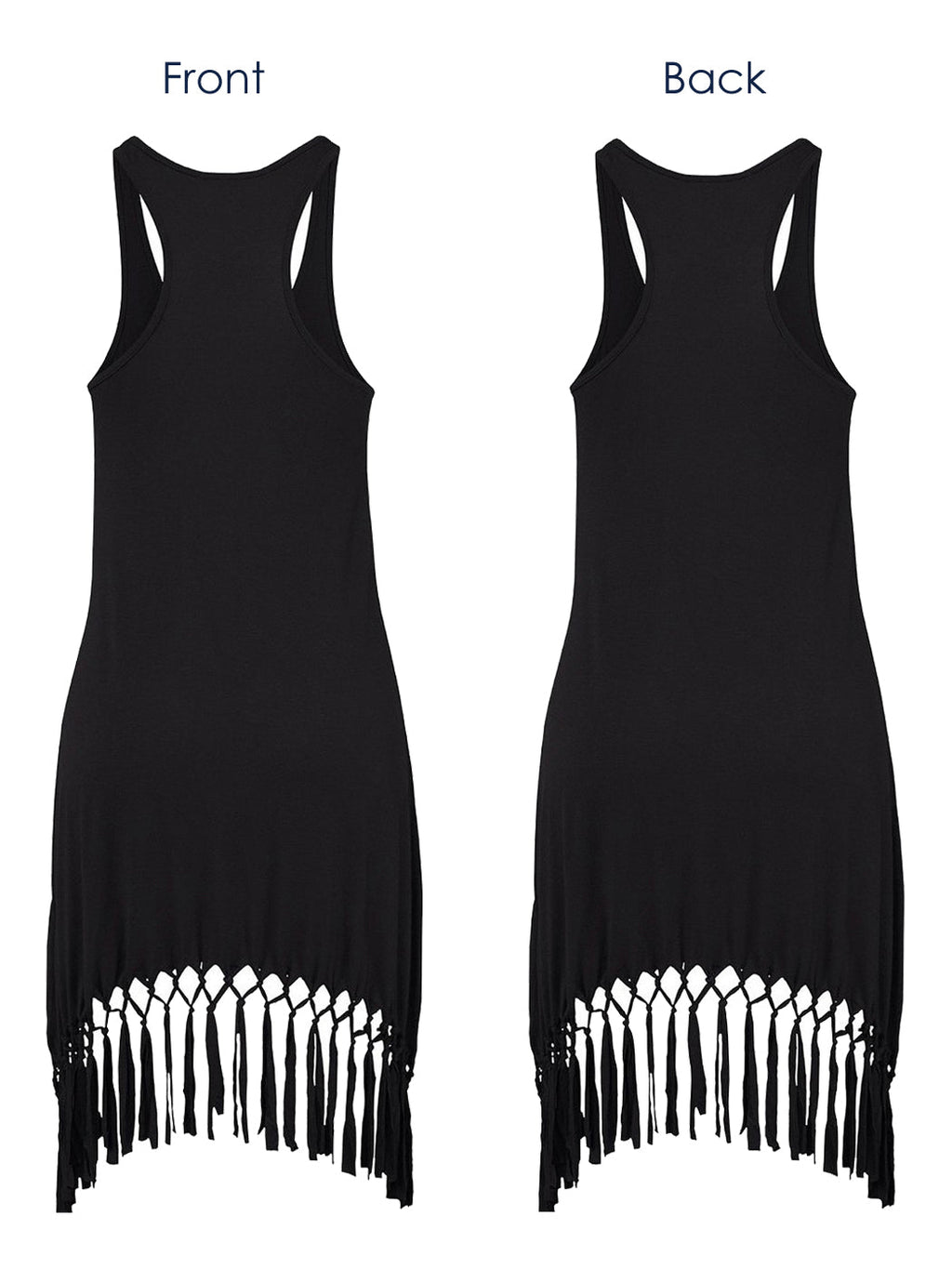 Vestido de verano sin mangas con borlas, informal, de color liso, estilo playero