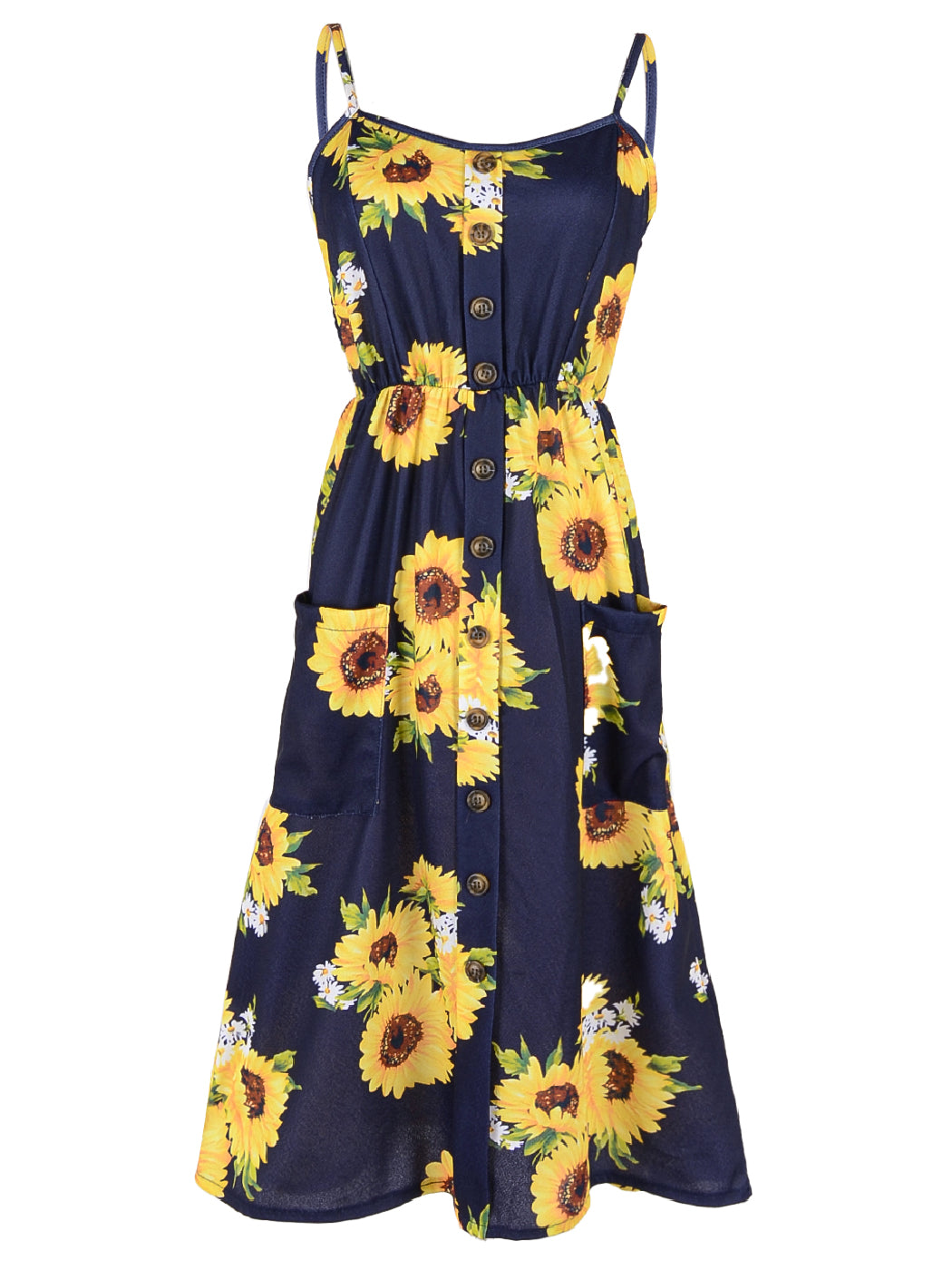 Vestido con bandera del Día de la Independencia con tirantes y botones