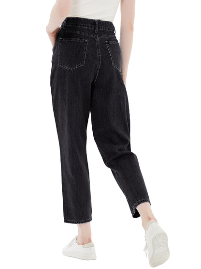 Loose Tapered Crop Denim Pants