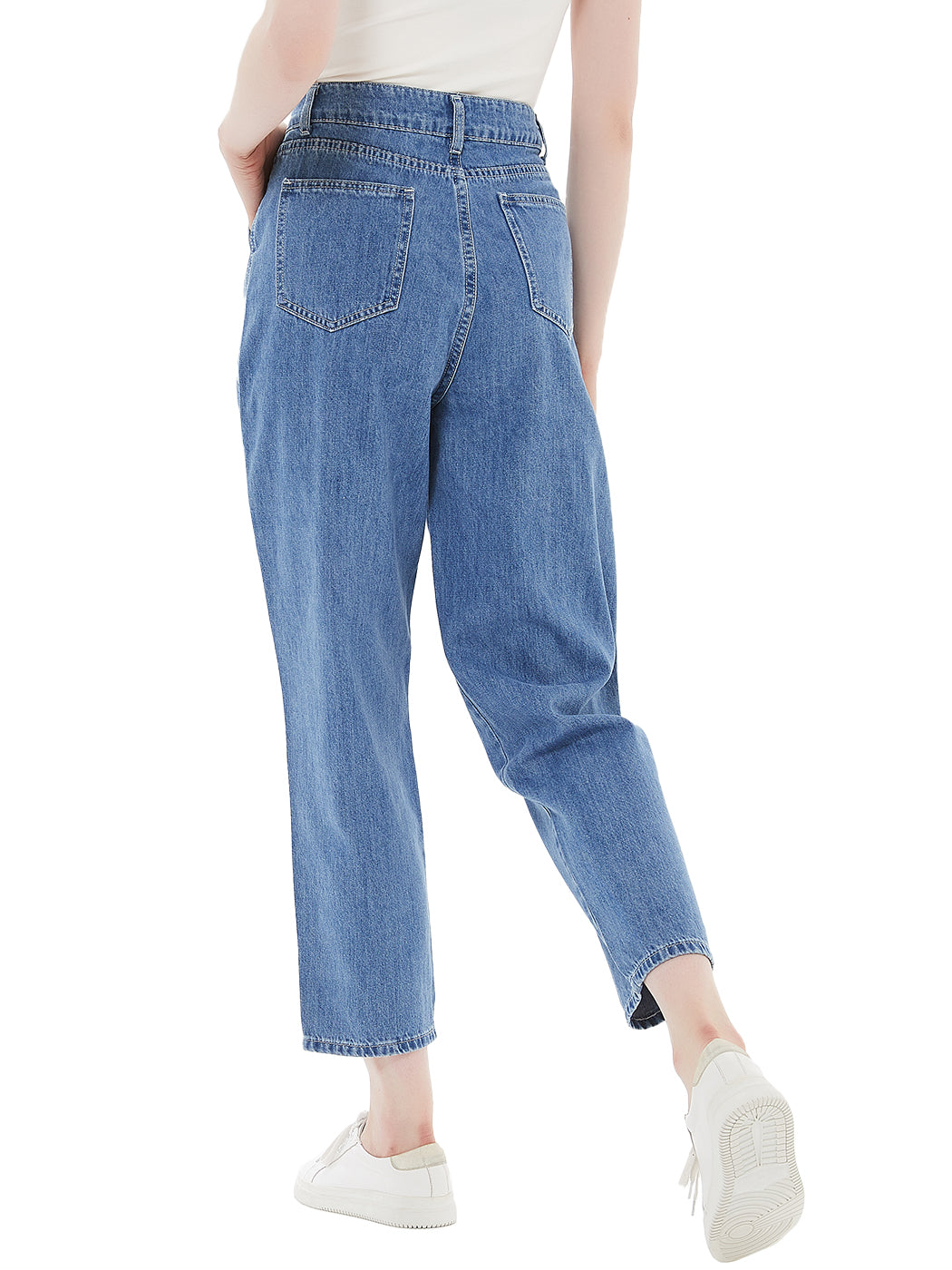 Loose Tapered Crop Denim Pants