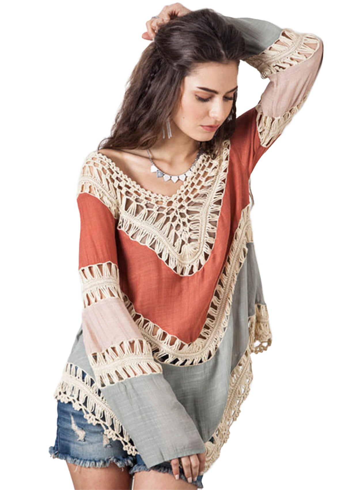 Batas de crochet con escote en V para el verano 